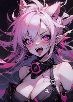 Mad Vampire Valentina: Anime Girl Art Print - Premium Wooden Framed Poster. Ready to Hang.
