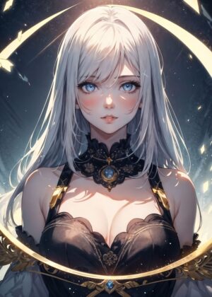 Anime Girl Kali: Celestial Beauty - Premium Wooden Framed Poster. Ready to Hang.