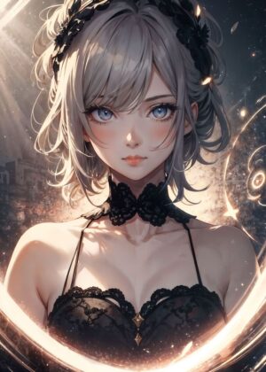 Anime Girl Isis: Celestial Beauty - Premium Wooden Framed Poster. Ready to Hang.