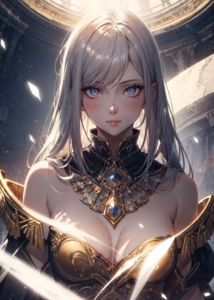 Anime Girl Saraswati: Celestial Beauty - Premium Wooden Framed Poster. Ready to Hang.