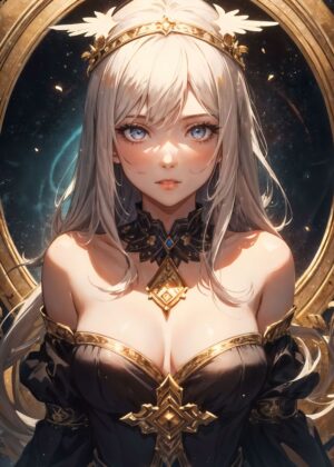 Anime Girl Artemis: Goddess of the Hunt - Premium Wooden Framed Poster. Ready to Hang.