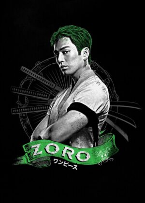 Zoro: One Piece Inspired Artwork - Premium Wooden Framed Poster. Ready to Hang.
