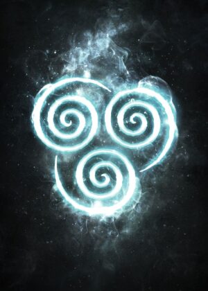 Air Nomad Symbol: Mystical Energy Artwork - Premium Wooden Framed Poster. Ready to Hang.