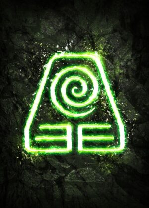 Glowing Earth Symbol Artwork - Premium Wooden Framed Poster. Ready to Hang.