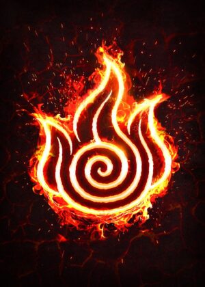 Fiery Spiral: A Symbol of Intense Energy - Premium Wooden Framed Poster. Ready to Hang.