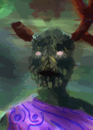 Enigmatic Forest Creature Art Print - Premium Wooden Framed Poster. Ready to Hang.