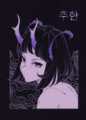 Bug Princess: Dark Fantasy Anime Girl Art Print - Premium Wooden Framed Poster. Ready to Hang.