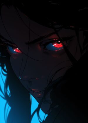 Intense Gaze: Thinking of You - Premium Wooden Framed Poster. Ready to Hang.