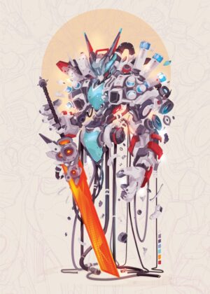 Maintenance Bay: A Delicate Balance of Chaos and Order - Premium Wooden Framed Poster. Ready to Hang.
