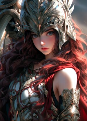 Guardian Angel of War: Fantasy Art Print - Premium Wooden Framed Poster. Ready to Hang.