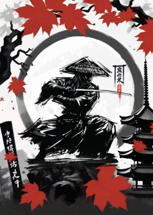 Rengoku: A Samurai's Embrace - Premium Wooden Framed Poster. Ready to Hang.