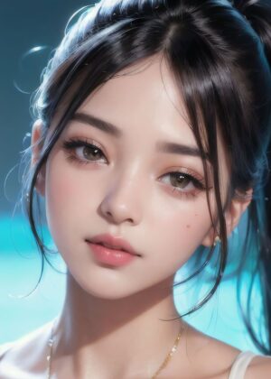 Beautiful My Anime Girl: A Stunning Digital Art Print - Premium Wooden Framed Poster. Ready to Hang.