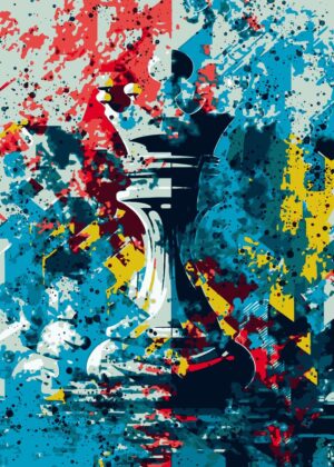 Abstract Chess King Artwork: No Game No Life Inspired - Premium Wooden Framed Poster. Ready to Hang.