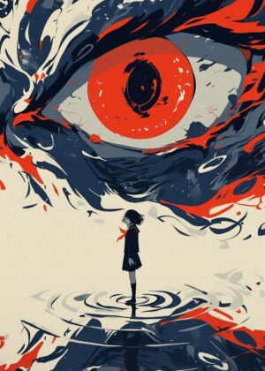 Abnormal Core: A Girl and the Giant Eye - Premium Wooden Framed Poster. Ready to Hang.