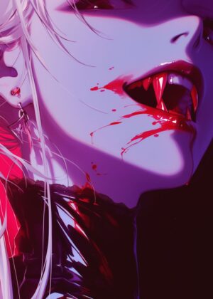Bloodtaste: A Dark Fantasy Art Print - Premium Wooden Framed Poster. Ready to Hang.