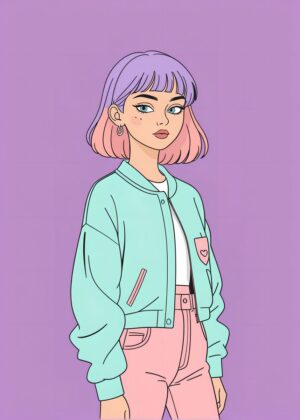 Sporty Girl: Pastel Dreams - Premium Wooden Framed Poster. Ready to Hang.