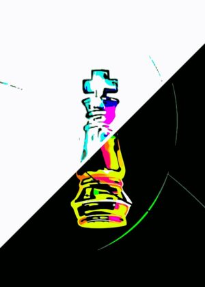 No Game No Life: Chess King Abstract Artwork - Premium Wooden Framed Poster. Ready to Hang.