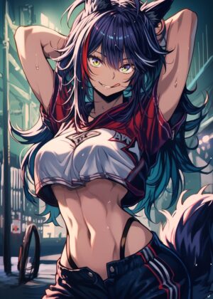 Fit Anime Girl Art Print - Premium Wooden Framed Poster. Ready to Hang.