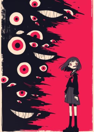 Abnormal Core: A Dark Fantasy Illustration - Premium Wooden Framed Poster. Ready to Hang.