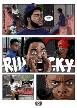 Boyz n the Hood Comic Book Art Print - Premium Wooden Framed Poster. Ready to Hang.