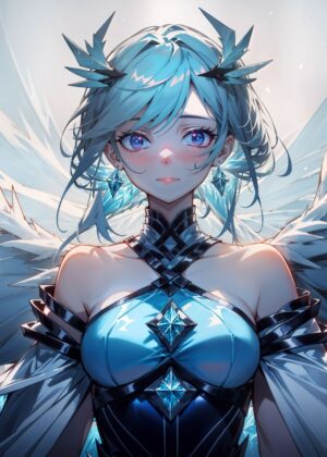 Anime Airl Angel Part 2: Celestial Beauty - Premium Wooden Framed Poster. Ready to Hang.