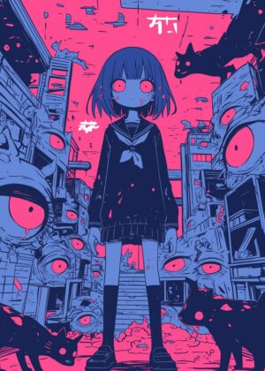 Abnormal Core: A Ghastly Urban Landscape - Premium Wooden Framed Poster. Ready to Hang.