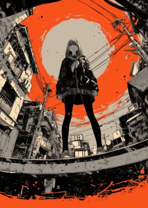 Abnormal Core: Urban Girl Power Art Print - Premium Wooden Framed Poster. Ready to Hang.