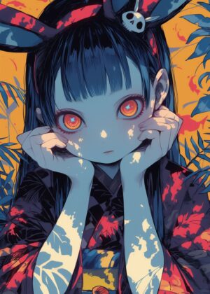 Abnormal Core: Anime Girl Art Print - Premium Wooden Framed Poster. Ready to Hang.