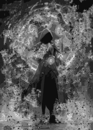 Shadow Garden: A Monochrome Masterpiece - Premium Wooden Framed Poster. Ready to Hang.
