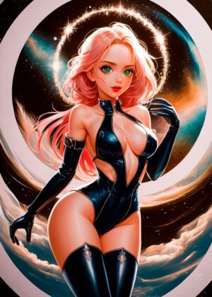 Cosmic Beauty: A Stunning Digital Art Print - Premium Wooden Framed Poster. Ready to Hang.