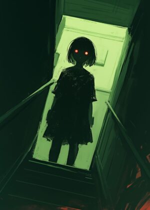 Abnormal Core: Glowing Eyes in the Dark - Premium Wooden Framed Poster. Ready to Hang.