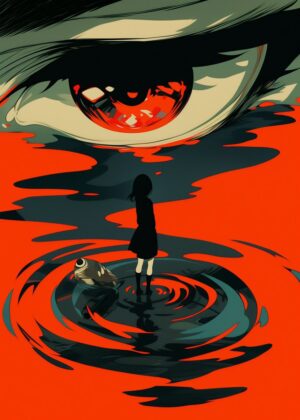Gaze into the Abyss: An Artwork of Intriguing Mystery - Premium Wooden Framed Poster. Ready to Hang.