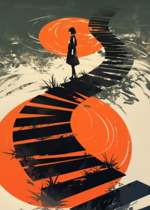Abstract Surrealism: A Journey of Self-Discovery - Premium Wooden Framed Poster. Ready to Hang.