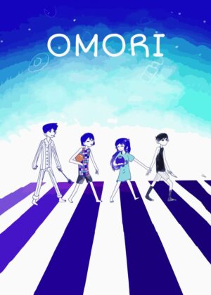 Omori Fan Art: A Whimsical Crossing - Premium Wooden Framed Poster. Ready to Hang.
