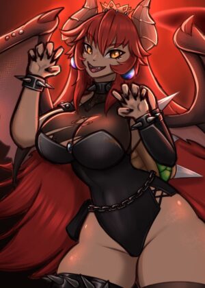 Dragon Princess Zentreya: Fiery Fantasy Art Print - Premium Wooden Framed Poster. Ready to Hang.