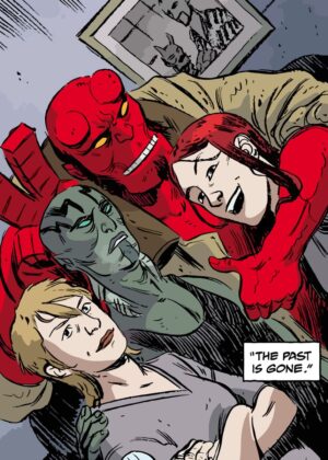 Hellboy Family Portrait: Limited Edition Comic Art Print - Premium Wooden Framed Poster. Ready to Hang.