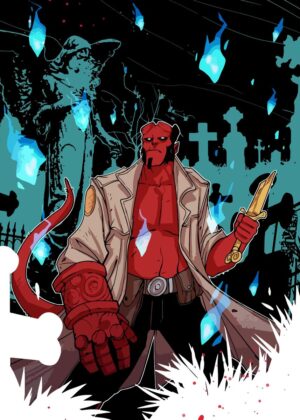 Hellboy Rock Poster Art Print - Premium Wooden Framed Poster. Ready to Hang.