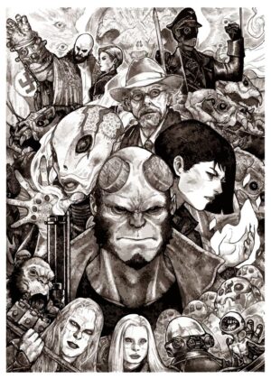 Hellboy: A Dark Fantasy Art Print - Premium Wooden Framed Poster. Ready to Hang.