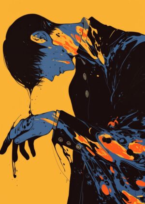 Abstract Melancholy: A Surreal Art Print - Premium Wooden Framed Poster. Ready to Hang.