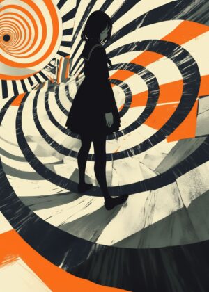 Lost in the Spiral: A Journey into the Unconscious - Premium Wooden Framed Poster. Ready to Hang.