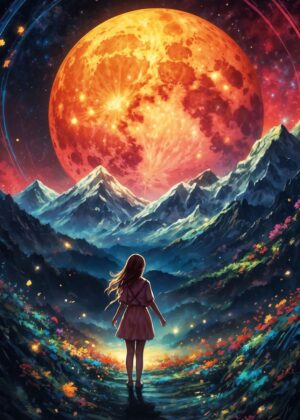 Starlight Dream: A Journey Through Celestial Landscapes - Premium Wooden Framed Poster. Ready to Hang.