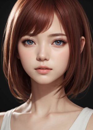 Stunning Redhead Girl: Digital Art Print - Premium Wooden Framed Poster. Ready to Hang.