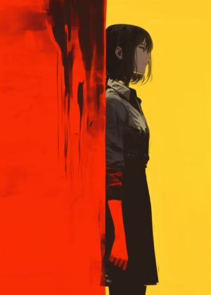 Crimson & Gold: A Study in Contrast - Premium Wooden Framed Poster. Ready to Hang.