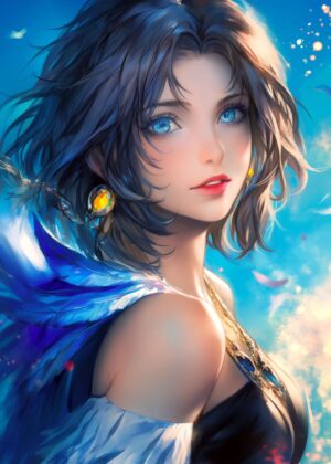 Ethereal Fantasy Girl: A Breathtaking Digital Painting - Premium Wooden Framed Poster. Ready to Hang.