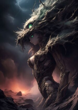 Dessert Queen of Earth: Fantasy Art Print - Premium Wooden Framed Poster. Ready to Hang.