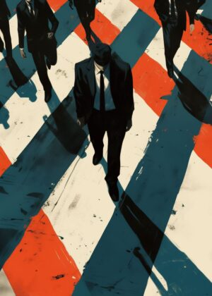 Abnormal Core: A Striking Artwork of Conformity and Individuality - Premium Wooden Framed Poster. Ready to Hang.