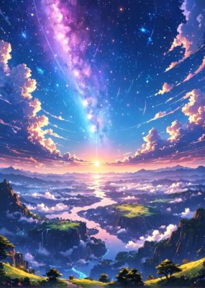 Open West: A Breathtaking Fantasy Landscape - Premium Wooden Framed Poster. Ready to Hang.
