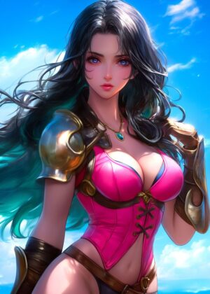 Sweet Fantasy Soldier: A Breathtaking Digital Artwork - Premium Wooden Framed Poster. Ready to Hang.