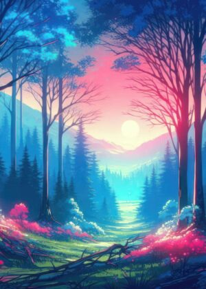 Enchanted Forest: A Dreamlike Landscape - Premium Wooden Framed Poster. Ready to Hang.