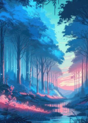 Enchanted Forest: A Dreamlike Landscape - Premium Wooden Framed Poster. Ready to Hang.